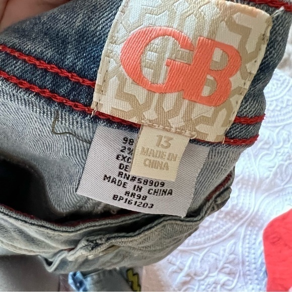 GB Gianni Bini distressed‎ Lightwash jeans patches rips boho - Picture 4 of 5